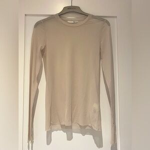 Aritzia - Wilfred, cream mesh long sleeve top. Size small. Like new